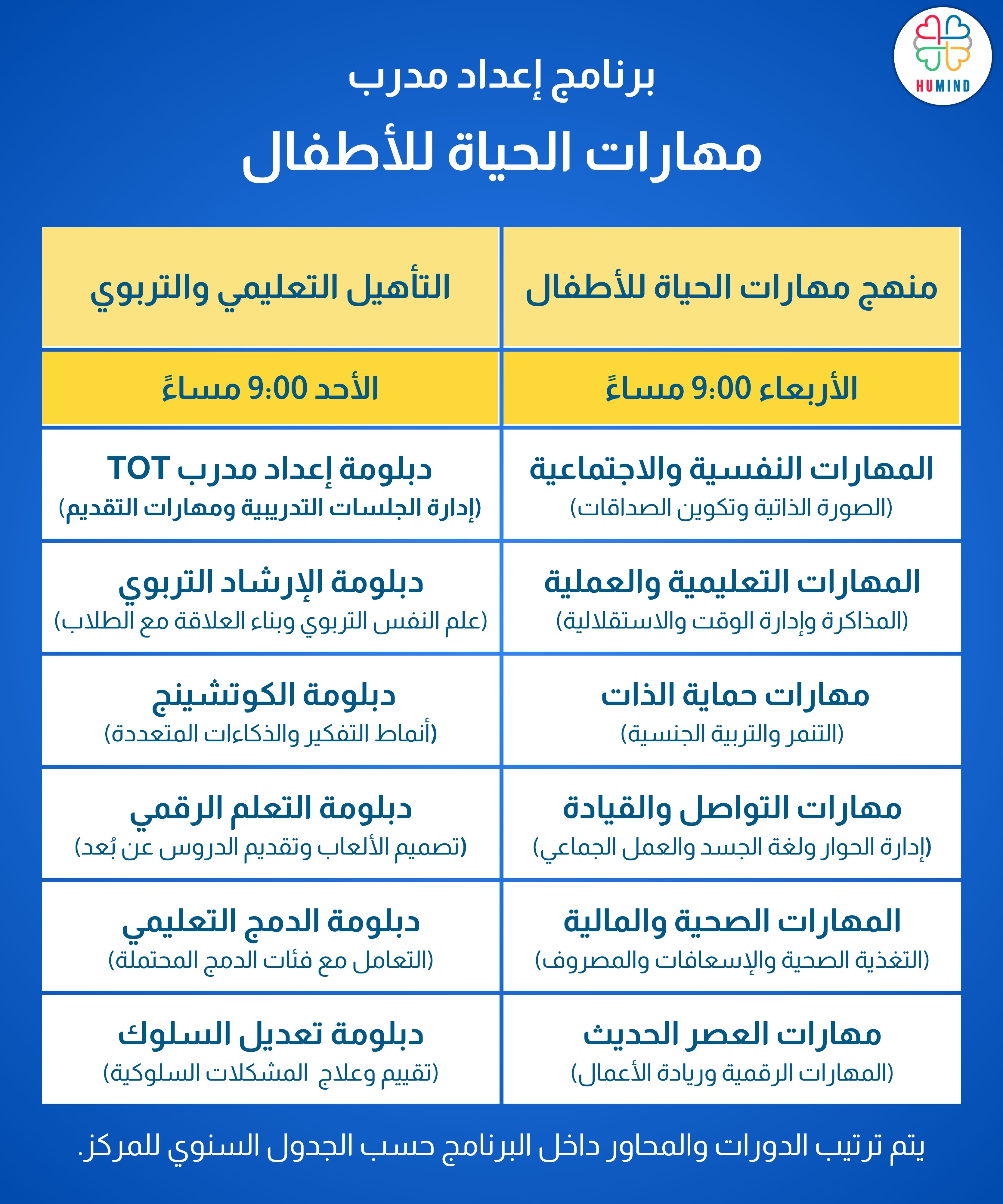 الجدول الدراسي
